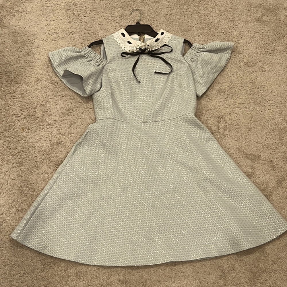 Ted Baker Araye cold shoulder dress light blue
